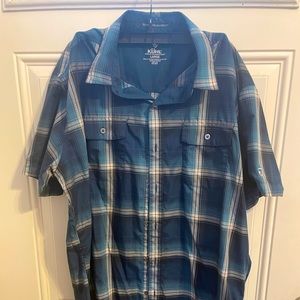 Kuhl Blue Check Short Sleeve Button Down Shirt